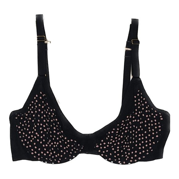 Black Bra Size 34D Lively Polka Dot Bra - Picture 1 of 4